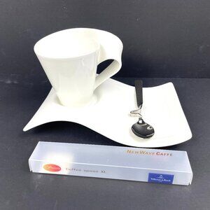 NWT Villeroy & Boch NewWave Caffè Mug, Plate & Coffee XL Spoon Set-Germany